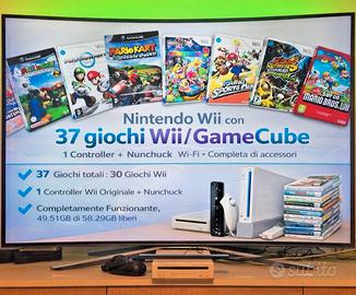 Nintendo Wii Originale + 37 Giochi Inclusi Console
