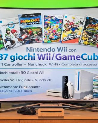 Nintendo Wii Originale + 37 Giochi Inclusi Console