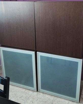 4 cubi da parete modulari con sportelli (legno e v
