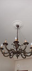 Lampadario dieci braccia vintage 