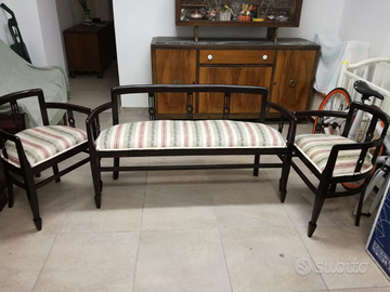 Divano con due poltrone liberty 900 art déco