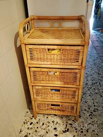 Cassettiera vintage in vimini
