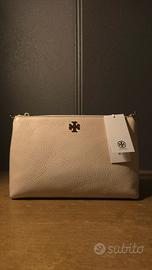 Tory Burch Kira Pebbled Top-Zip Crossbody