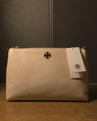 Tory Burch Kira Pebbled Top-Zip Crossbody
