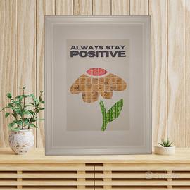 Quadro Fiore Motivazionale su francobolli Inglesi