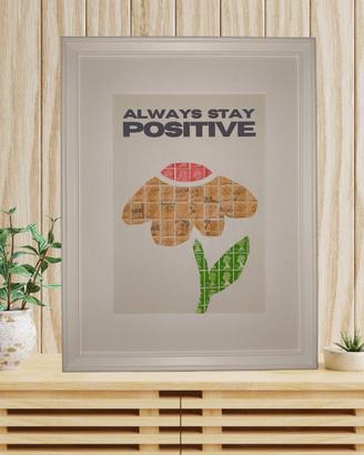 Quadro Fiore Motivazionale su francobolli Inglesi