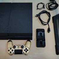 ps4 fat + 6 giochi e accessori  con TV 32" hd