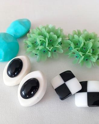 Set 4 Paia Orecchini Clip Vintage Anni 60 