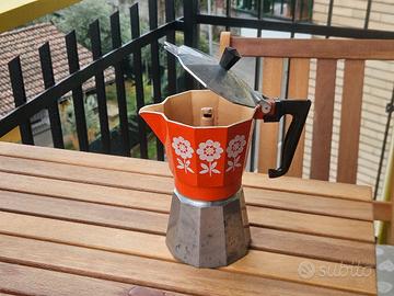 Moka Fratelli Gemelli vintage anni '70 fiori