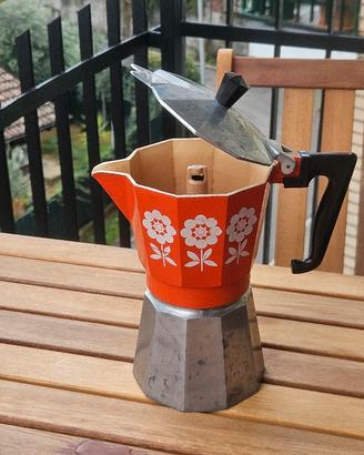 Moka Fratelli Gemelli vintage anni '70 fiori