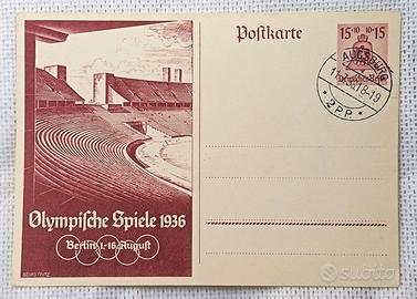 Cartolina tedesca epoca nazista per Olimpiadi 1936