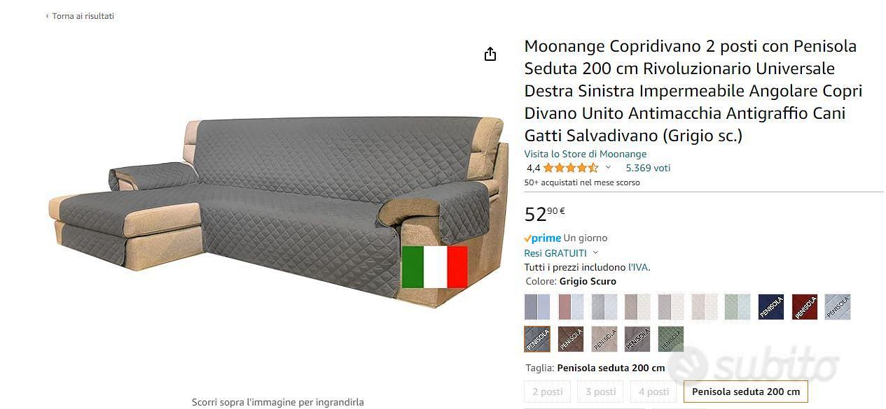 Copridivano universale divano 2 posti + penisola - Arredamento e Casalinghi  In vendita a Torino
