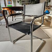 Set 4 sedie cantilever Mart Stam S34, pelle nera