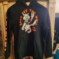 Vans felpa cappuccio nero arancione lupo L bambino