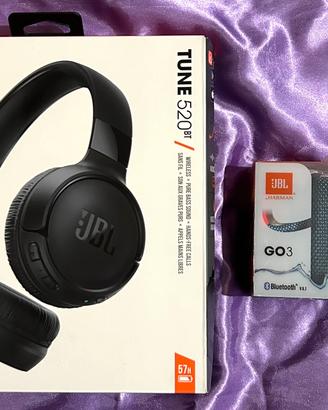 Cuffie JBL Tune 520BT + Cassa JBL Go 3 NUOVE