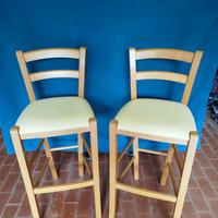 Sedia da bar in noce chiaro e pelle