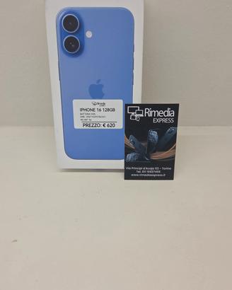 iPhone 16 128GB blu usato garanzia 