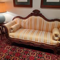 DIVANO STILE IMPERO Struttura in Legno Intarsiato