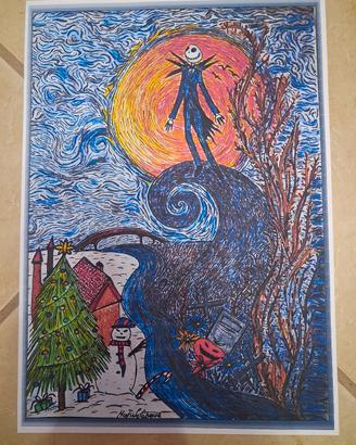 Stampa disegno originale Nightmare Before Xmas
