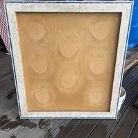 Cornice in travertino e lapislazzuli