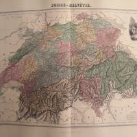 Carta geografica metà Ottocento 