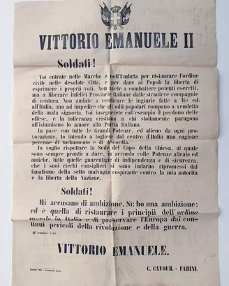 Manifesto Risorgimentale 12 Settembre 1860