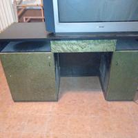 Scrivania nera e pergamena Art Deco anni 40
