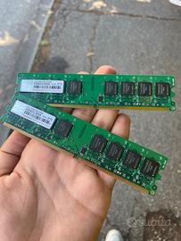2 RAM DDR2 2GB 800MHz Transcend funzionanti