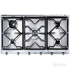 SMEG PIANO COTTURA INOX GRIGLIE GHISA + PIANO OKIT
