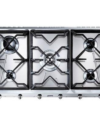 SMEG PIANO COTTURA INOX GRIGLIE GHISA + PIANO OKIT