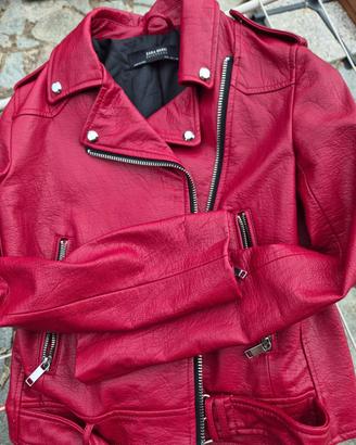Giubbotto da donna  modello chiodo, rosso taglia s