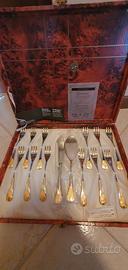 set di posate placcate oro