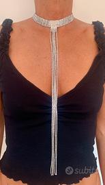 Collana choker  luminosa con strass