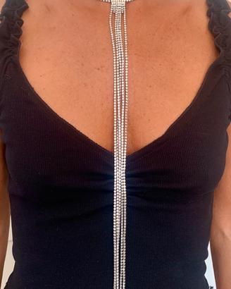 Collana choker  luminosa con strass