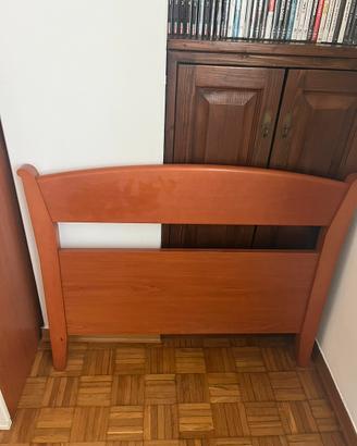 Letto una piazza con rete a doghe in legno