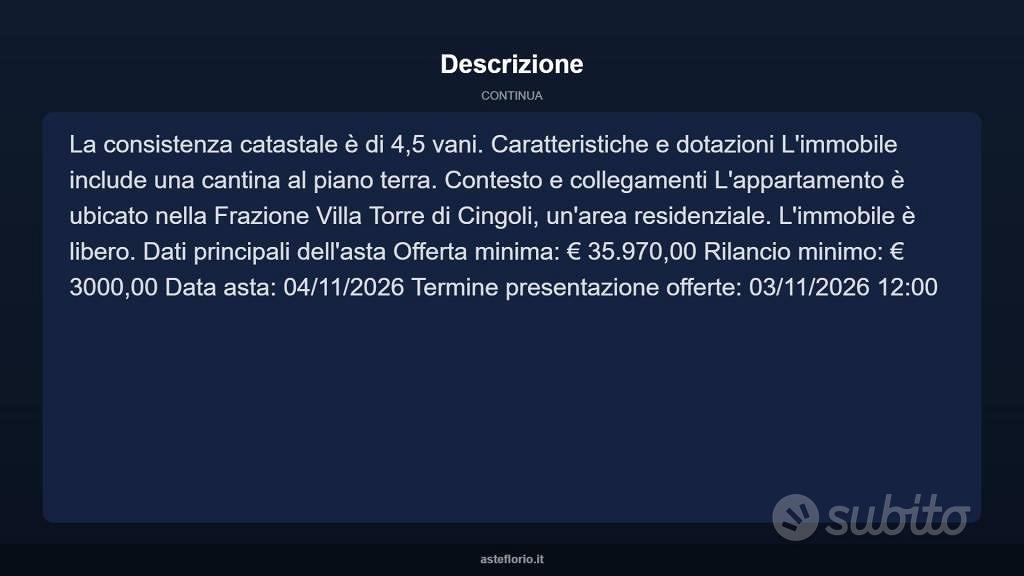 Appartamento – Cingoli, Macerata - Altro