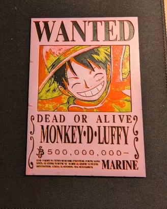 One Piece – Targa Wanted Monkey D. Luffy