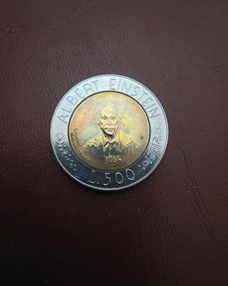 moneta cinquecento lire Albert Einstein 