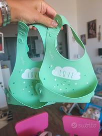 2 bavaglini nuvita silicone con sacca