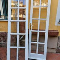 porta bianca vetri legno massello stile country 