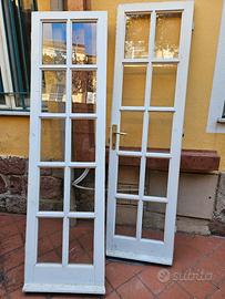 porta bianca vetri legno massello stile country 
