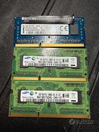 Lotto RAM Notebook 8GB: 4GB DDR3L + 2x2GB DDR3