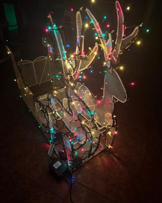 Slitta con renne natalizie da esterno