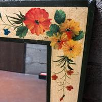 Specchio vintage cornice legno dipinto a mano