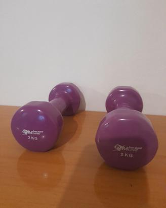 N°2 Manubri fitness da 2 kg in vinile