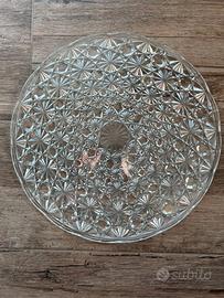 Piatto da portata vintage Vetro pressato 32 cm