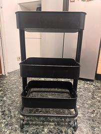 Carrello portaoggetti a 3 livelli con ruote
