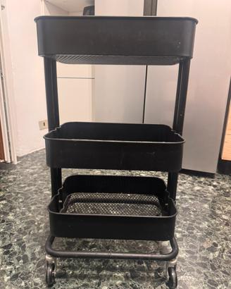 Carrello portaoggetti a 3 livelli con ruote