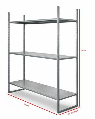 Scaffalatura metallica 250x150x20/40/80