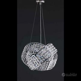 Lampadario moderno con cristalli 4 luci swarovski